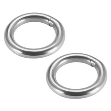 Welded O Ring, 50 x 8mm Heavy Duty Stainless Steel Round Rings 2pcs
