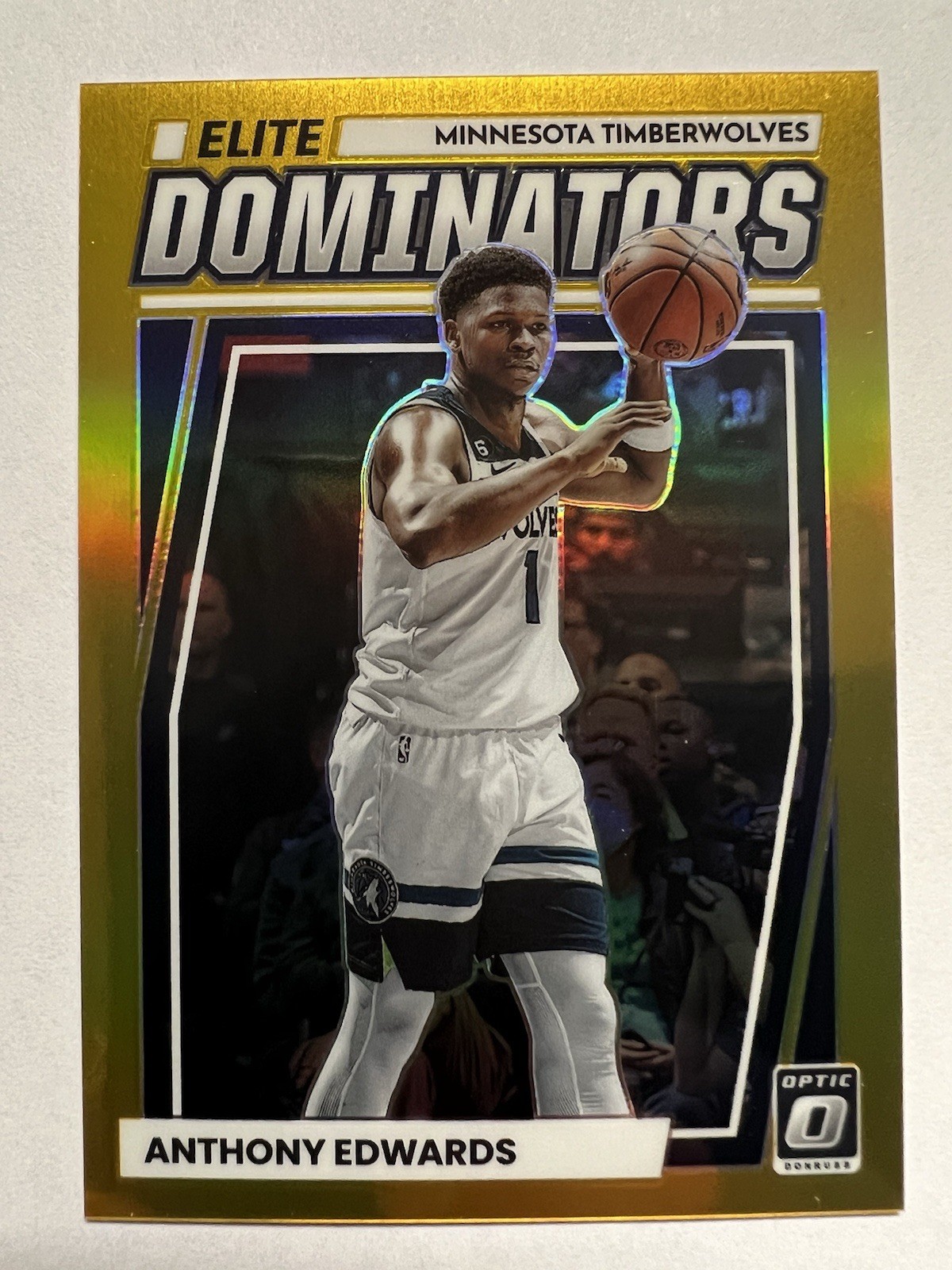 2022-23 Panini Donruss Optic Anthony Edwards /10 Gold Elite Dominators #23