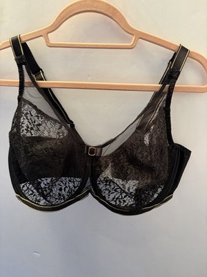 Empreinte Allure Full Cup Bra 36F Black Lace Underwire French Luxury Lingerie