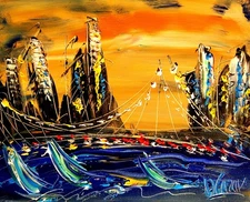 Manhattan  CONTEMPORARY    MODERN ORIGINAL PAINTINGS SIGNED   4fewf3