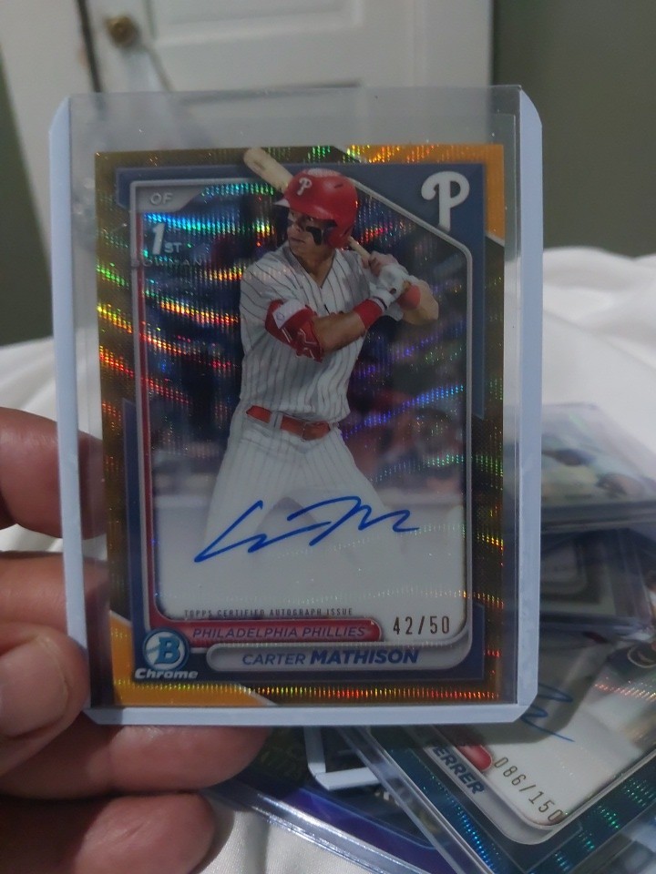 2024 Bowman Draft Chrome 1st Gold Wave Auto CARTER MATHISON /50 #CPA-CMA