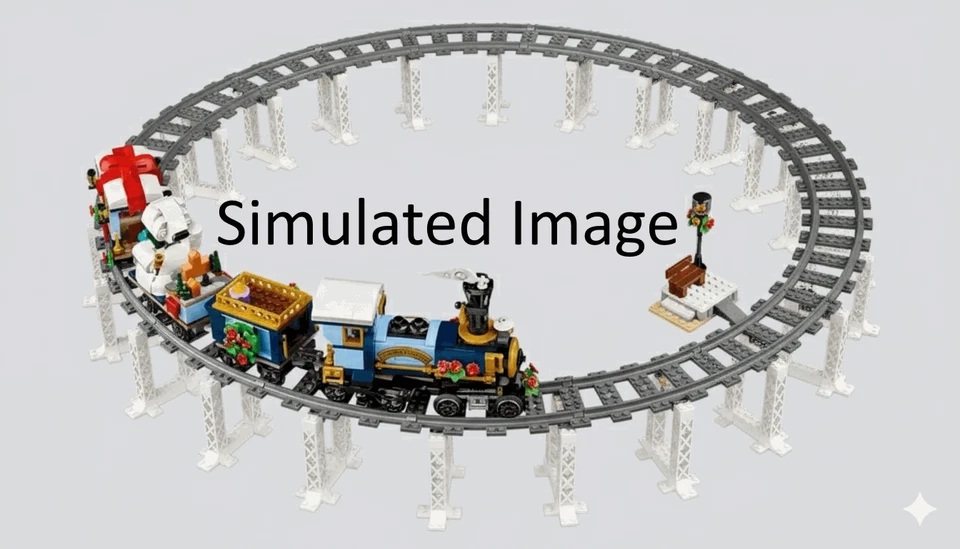 NYC Elevated Train Style Xmas White Track Supports Lego 10361 Holiday Express - Image 2 of 4