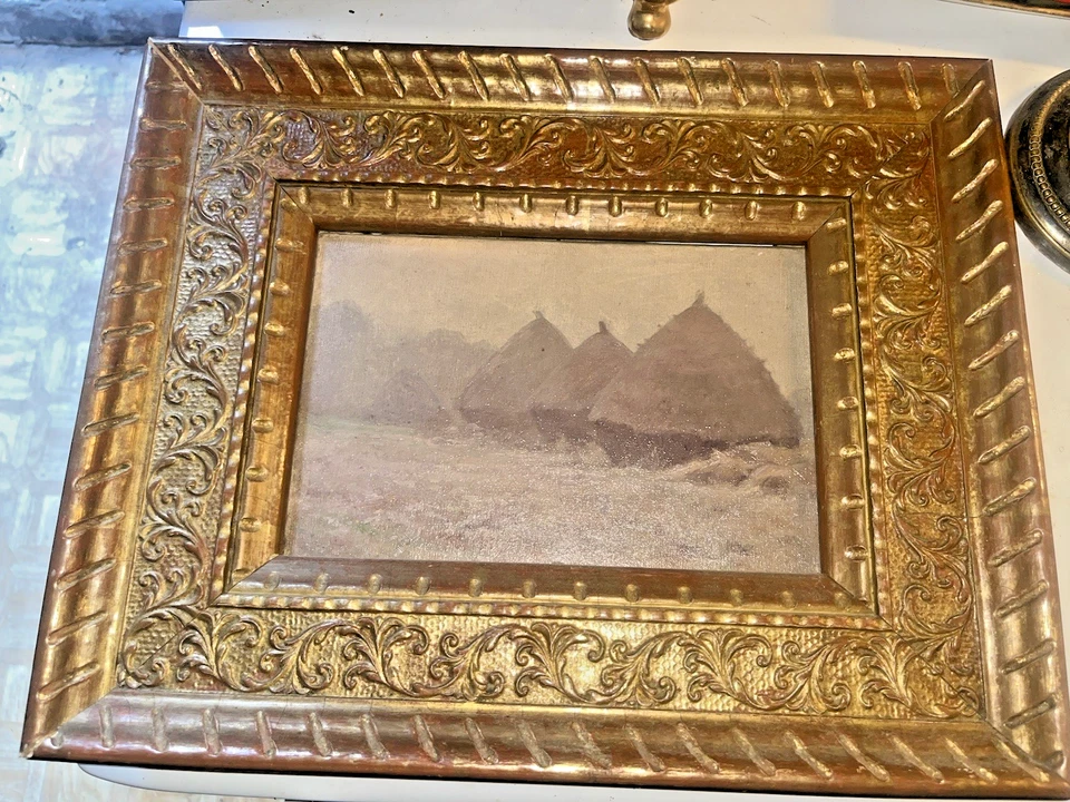 tableau ancien huile sur toile - Photo 1/4