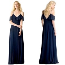 Jenny Yoo Mila Chiffon Maxi Gown Off Shoulder Size 4