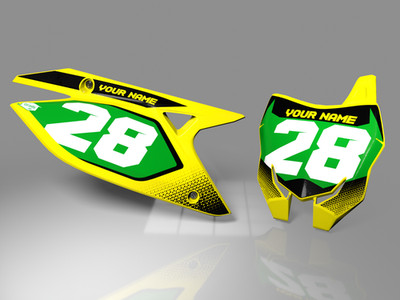 CustomMX - Grafik Kit passend für Suzuki RM85 RM80 Nummerntafel Hintergründe