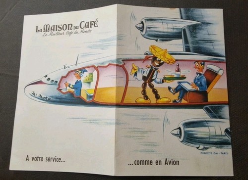 Vintage AIR FRANCE La Maison du Café Booklet Brochure Advertising