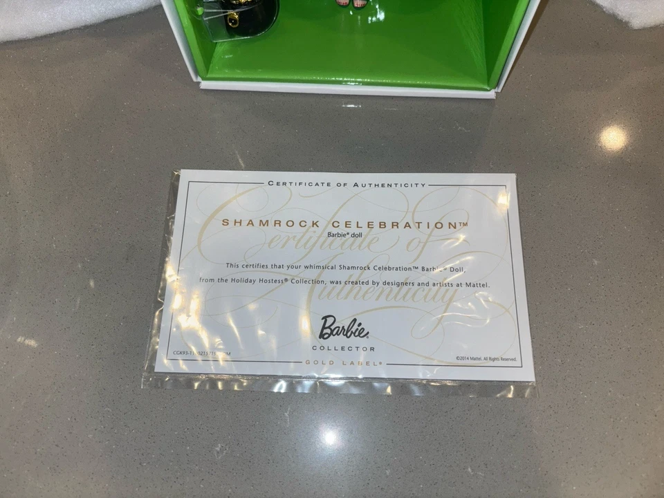 Barbie Gold Label Holiday Hostess 2014 trébol celebración LE 5500 CGK93 ¡Sin usar, en caja original! Foto 4 de 4