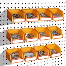 ELEAD Pegboard Bins Organizer Set 12-Pack - Durable Storage Tray for Screws, Nut