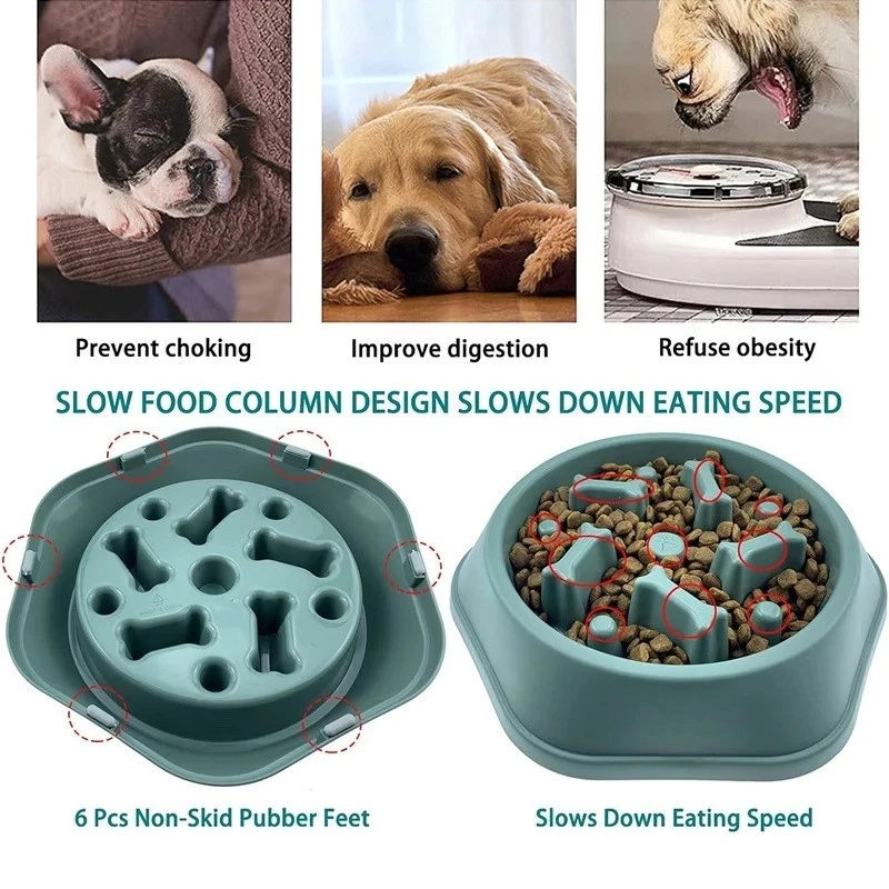 Pet Food Slow Eating Dish Feeder Bowl, Dogs, Cats, Interactive Pet Feeder - Image 3 of 4