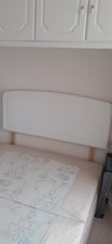 White Wood Double Bed Headboard