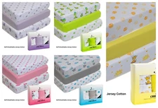Crib Sheets (3 Pack) Three Soft Jersey Cotton Fitted Baby Crib Sheets JABMARS
