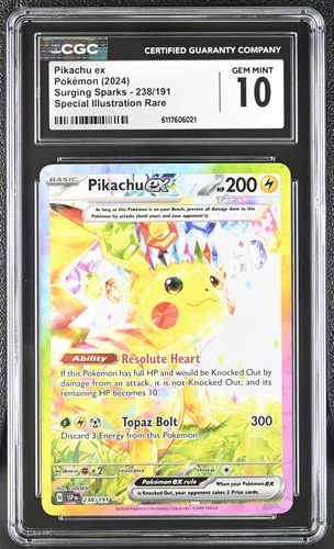 CGC 10 Pikachu EX 238/191 Special Illustration Rare Surging Sparks Pokemon
