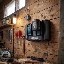 Wall mount for Makita DC18RD dual battery charger  Workshop, Garage organiza...