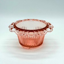 Old Colony Pink Depression Glass Flower Bowl Scalloped Edge Anchor Hocking 1930s