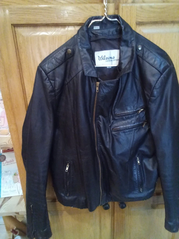 винтажный wilsons кожаная куртка размер 46 нейлона тафта подкладка - Изображение 2 из 4