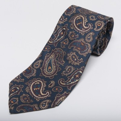 Robert Talbott for Irwin Silk Necktie - Blue Colored Paisley Tie 57'' x 3.5''