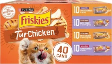 Purina Friskies 5.5 oz Canned Wet Cat Food - Chicken and Turkey Variety Pack, 40