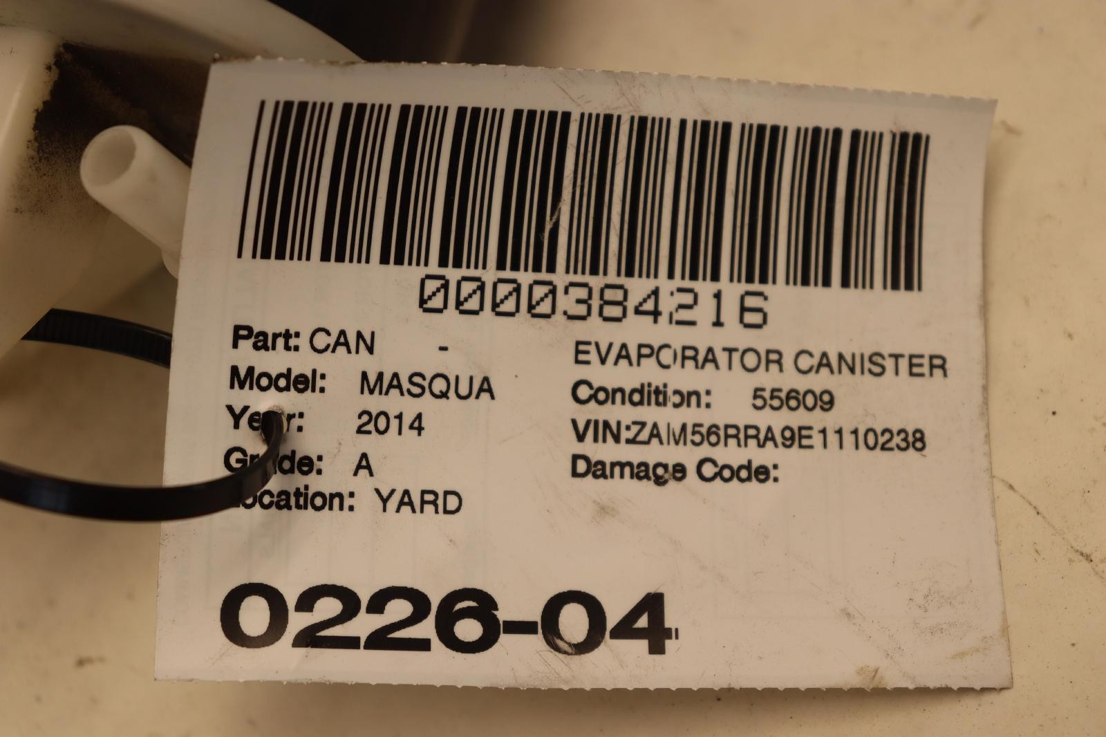 2014-2017 MASERATI QUATTROPORTE FUEL EVAPORATOR CHARCOAL VAPOR CANISTER OEM
