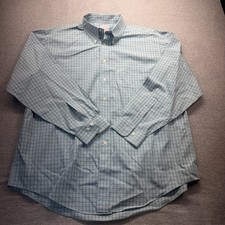 Brooks Brothers Men's XL Blue Plaid Supima Cotton Dress Shirt