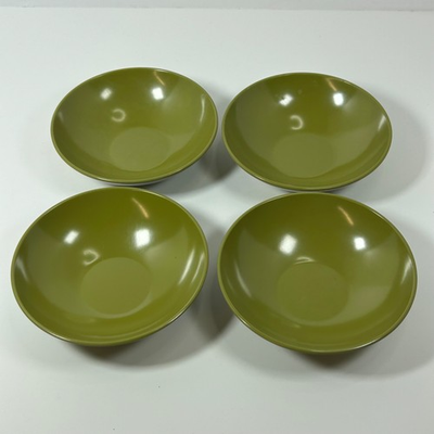 #ad #ad Vintage MCM Allied Chemical Olive Green Small Melamine 5quot; Bowl Set Of 4 $16.76