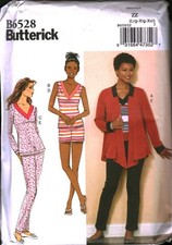 6528 UNCUT Butterick Sewing Pattern Misses Jacket Top Shorts Pants Casual OOP