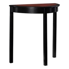Linon Camden Wood Demi Lune Console Table in Black