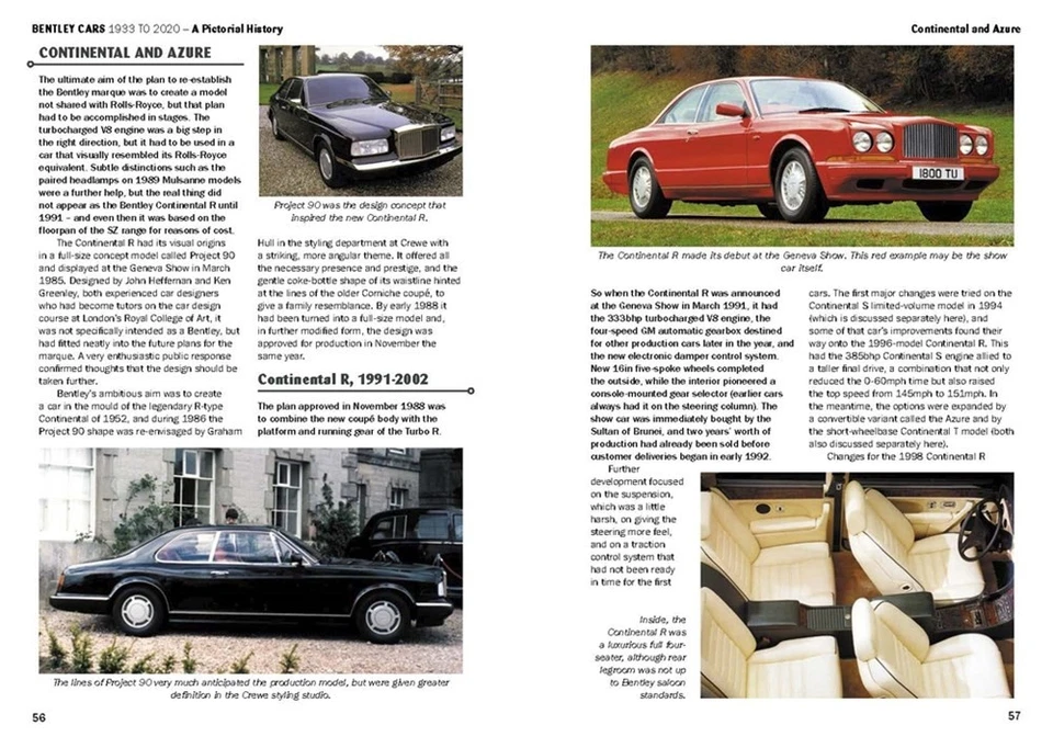 Bentley Cars 1933 to 2020 Turbo R Continental Mulsanne Brookland Azure book - Image 3 of 4