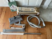 VTG Electrolux Super J Canister Vacuum Cleaner w/Accessories & 14 Bags-Works!