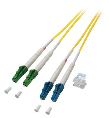 ProfiPatch LWL Glasfaserkabel Duplex LC-LC/APC 9/125 OS2 Singlemode LSZH 15m