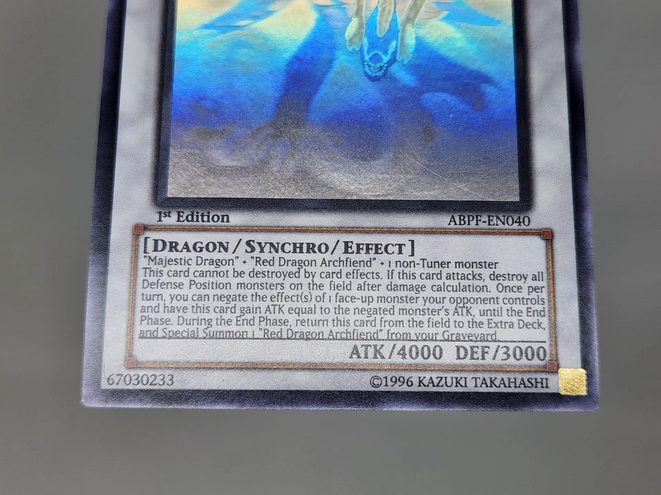 YuGiOh Majestic Red Dragon ABPF-EN040 1st Edition Ghost Rare NM - Image 4 of 4