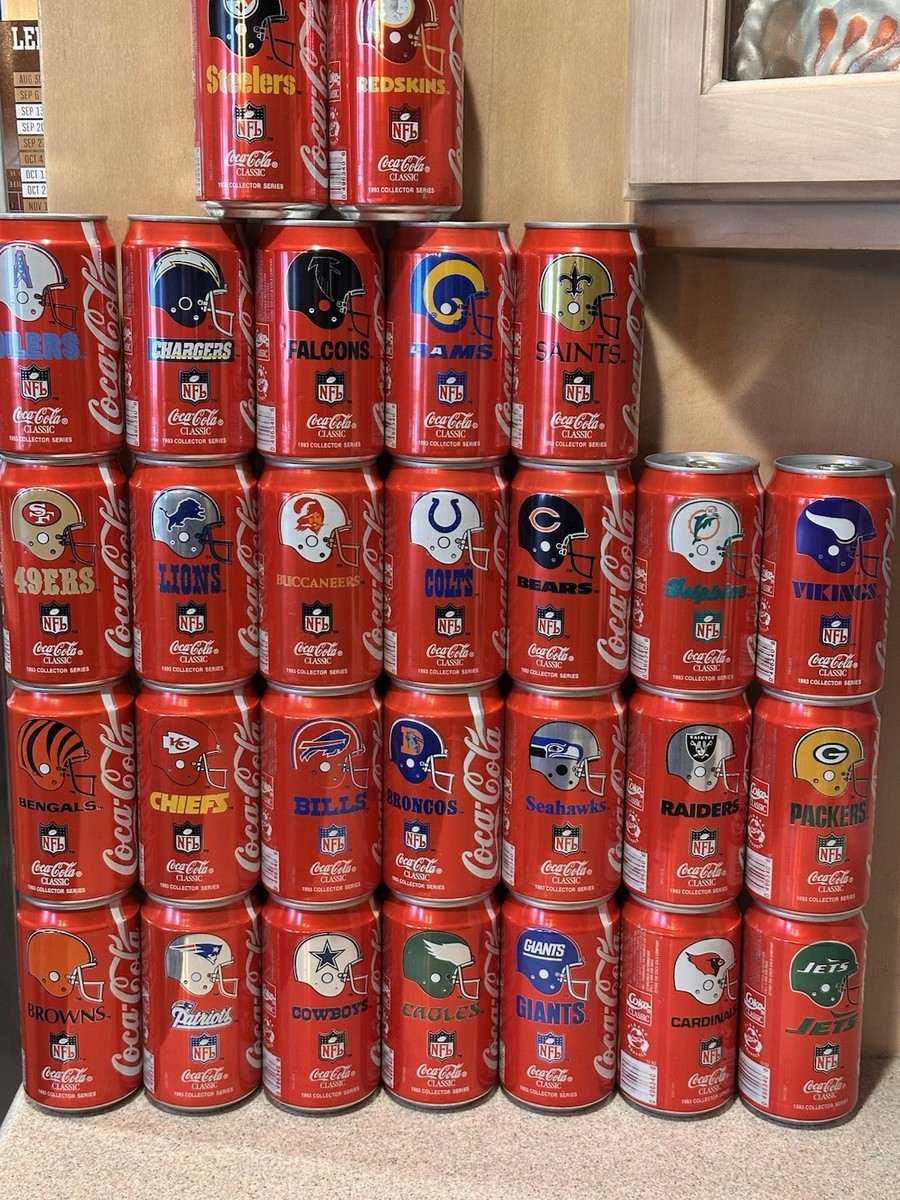 1993 NFL Coca-Cola Classic Collector Series Red Soda Can, Empty