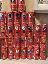 1993 NFL Coca-Cola Classic Collector Series Red Soda Can, Empty/ You Choose Team