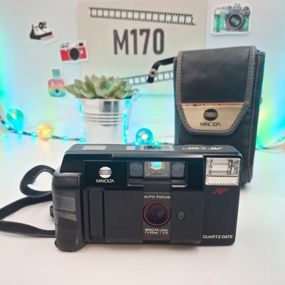 Minolta AFZ Quartz Date analoge Kompaktkamera 35 mm F2,8 Objektiv mit Etui. refbf