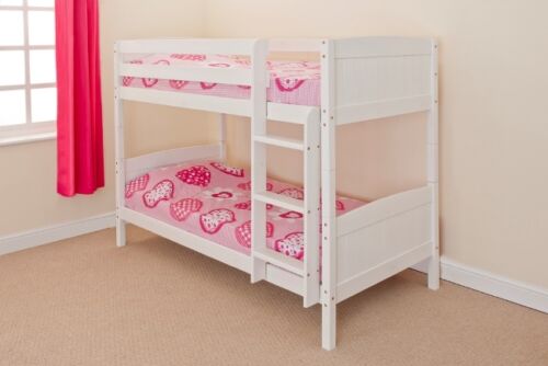Wooden Bunk Bed Kids Childrens Single PINE,WHITE or GREY 2ft6 Shorty 3ft Single - Picture 5 of 13