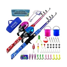 WIDDEN Kids Fishing Pole, Portable Telescopic Kids Fishing Poles for Boys and...