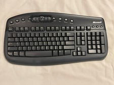 Microsoft Black Wireless MultiMedia Keyboard 1.1 NO Wireless Receiver Model 1014