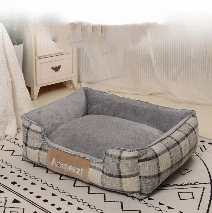 Classic Biting-Resistant Pet Bed with Backrest – Cotton Linen & Oxford Cloth
Opens in a new window o