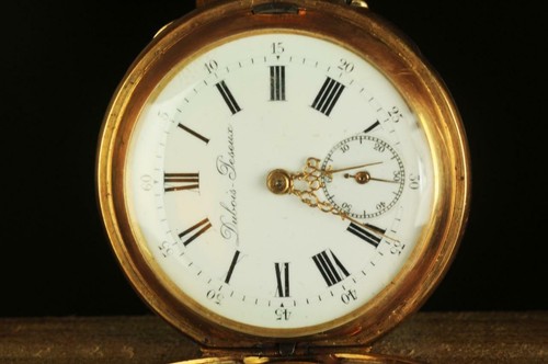 Dubois-Peseux Full Hunter Savonnette Anhänger Tasche 14K Pin Set Gold Uhr 18XXs - Bild 9 von 12