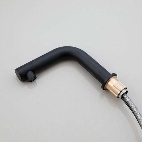 Rubinetto lavabo bagno sensore automatico nero touch free miscelatore un foro rubinetto vanità - Foto 8 di 14