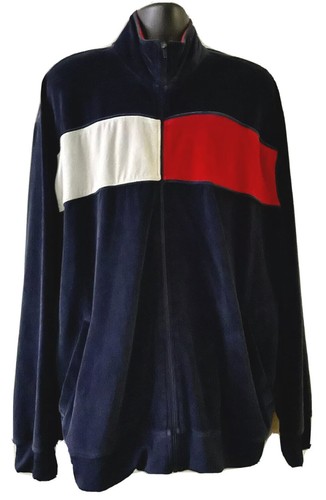 VINTAGE) TOMMY HILFIGER VELOUR BIG FLAG 