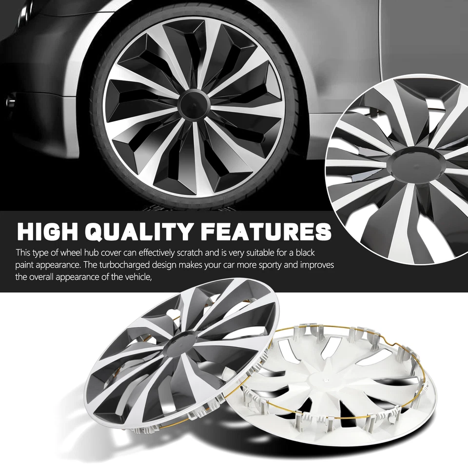 16" Wheel Covers Snap On Hub Caps fit R16 Tire & Steel Rim For Volkswagen Jetta - Image 4 of 4