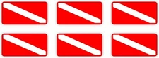 6 mini Scuba Symbol 1x2 Gear Stickers | Vinyl Waterproof Decals Dive Mask Helmet