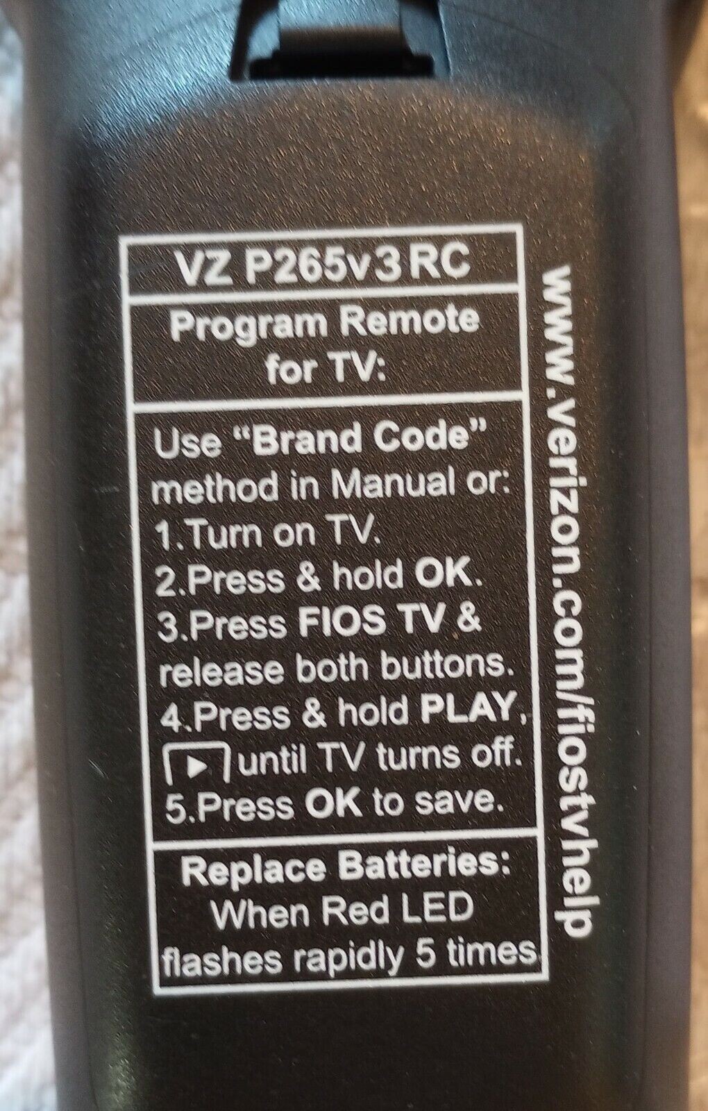 NEW VERIZON UNIVERSAL REMOTE CONTROL VZ P265v3 RC