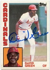 David Green St. Louis Cardinals Signed Autograph Auto 1984 Topps Card #362