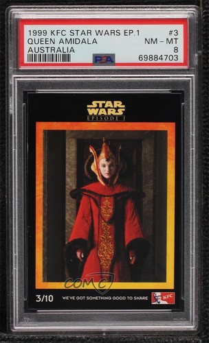 1999 KFC Star Wars Episode 1 Australia Padme Amidala Queen Amidala #3 PSA 8 0b3o - Picture 1 of 3