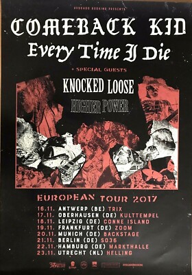 COMEBACK KID  2017 TOUR - orig. Concert Poster + Konzert Plakat - DIN A1