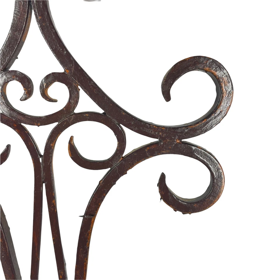 Par de candelabros de pilar de montaje en pared de hierro forjado marrón Foto 4 de 4