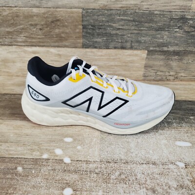 New Balance Fresh Foam 680 V8 Mens Shoes Sz 8 D Gray White Lace-Up Sneakers