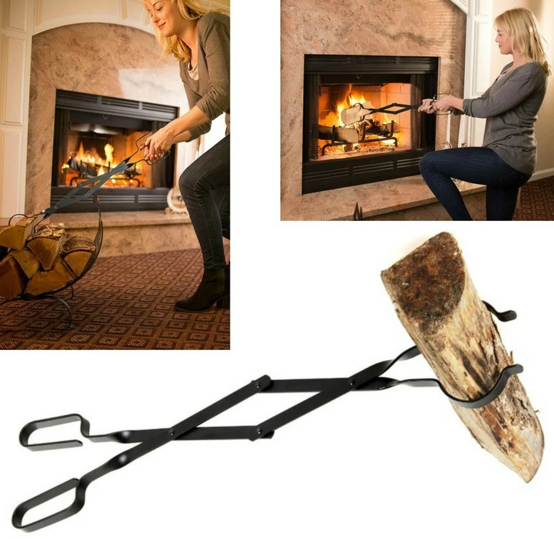 Campfire Tongs Log Grabber 26 Inch Long Firewood Fire Pit Tool Camping  Fireplace | eBay