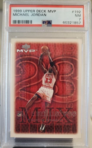 1999 Upper Deck MVP MICHAEL JORDAN #192 PSA 7 Silver Foil Card Chicago BULLS #23